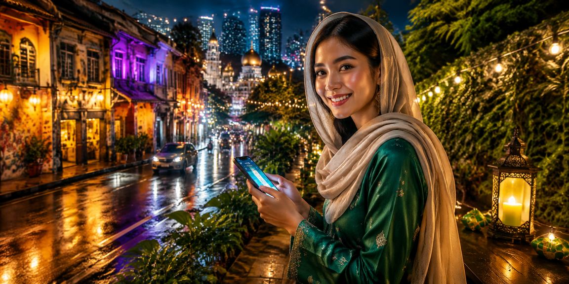 Pengguna mengakses kasino mudah alih 318i semasa perayaan Hari Raya di Pulau Pinang